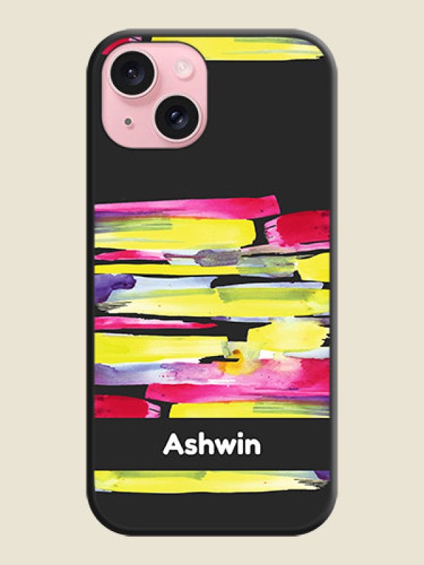 Custom Brush Coloured on Space Black Personalized Soft Matte Phone Covers - iPhone 15