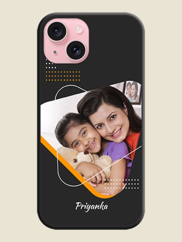 Custom Yellow Triangle - Photo on Space Black Soft Matte Phone Cover - iPhone 15