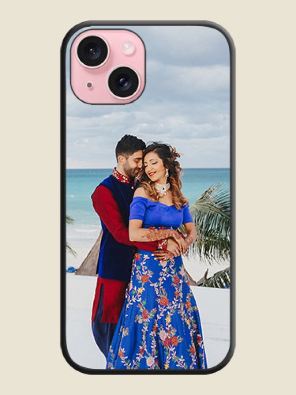 Custom Full Single Pic Upload On Space Black Personalized Soft Matte Phone Covers - iPhone 15