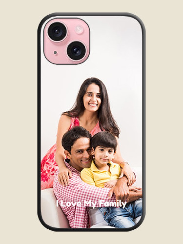 Custom Full Single Pic Upload With Text On Space Black Personalized Soft Matte Phone Covers - iPhone 15