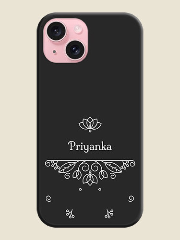 Custom Lotus Garden Custom Text On Space Black Personalized Soft Matte Phone Covers - iPhone 15