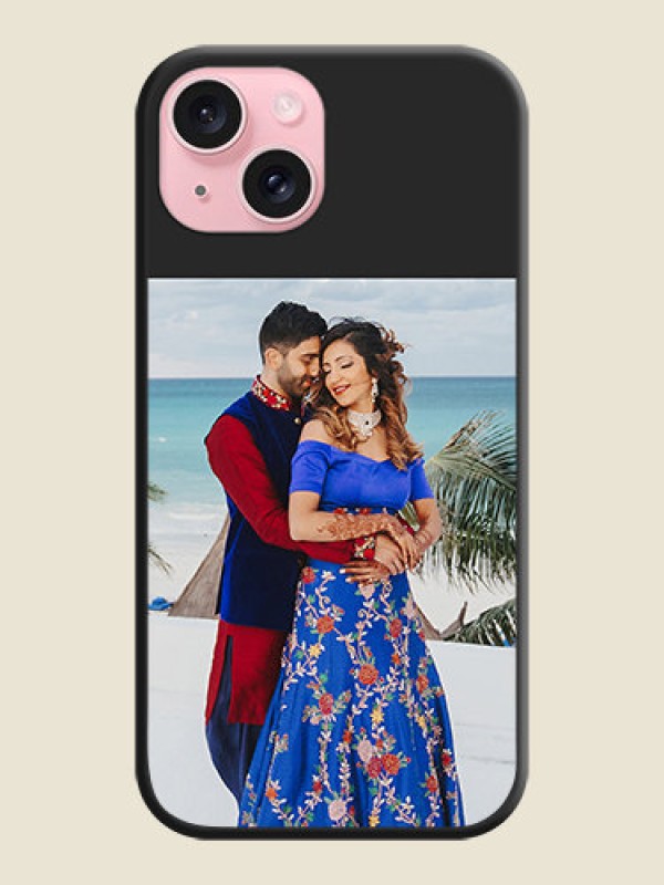 Custom Image Upload With Space Black Color On Custom Soft Matte Mobile Back Cover - iPhone 15