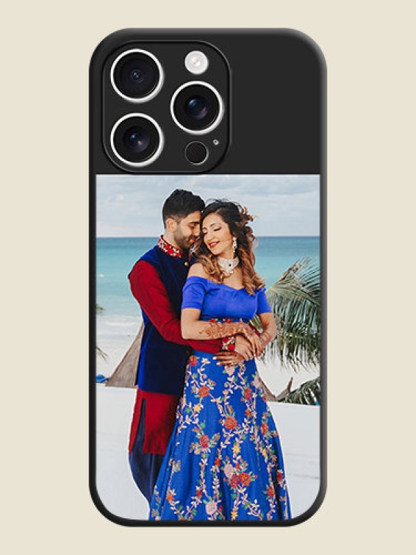 Custom Image Upload With Space Black Color On Custom Soft Matte Mobile Back Cover - iPhone 16 Pro