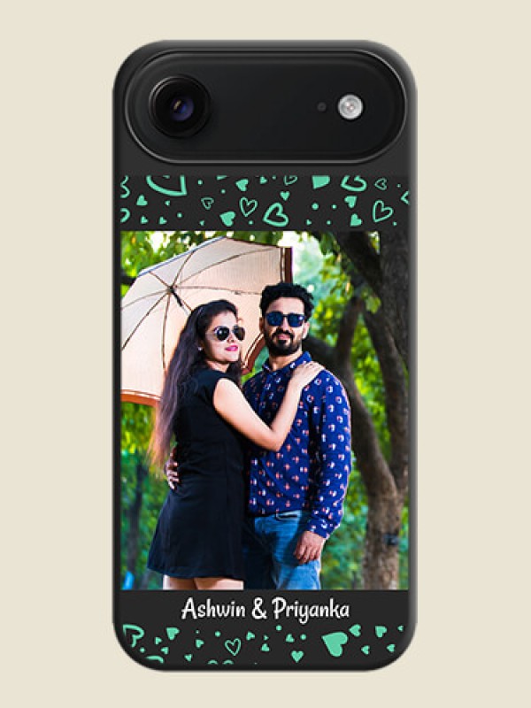 Custom Sea Green Indefinite Love Pattern on Photo On Space Black Custom Soft Matte Mobile Back Cover - Apple iPhone 17 Air