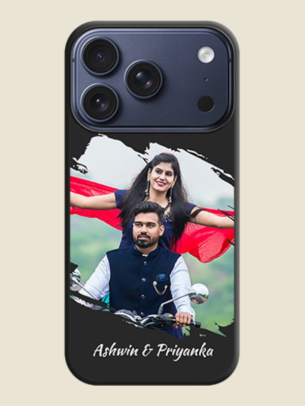 Custom Grunge Brush Strokes on Photo On Space Black Custom Soft Matte Mobile Back Cover - Apple iPhone 17 Pro