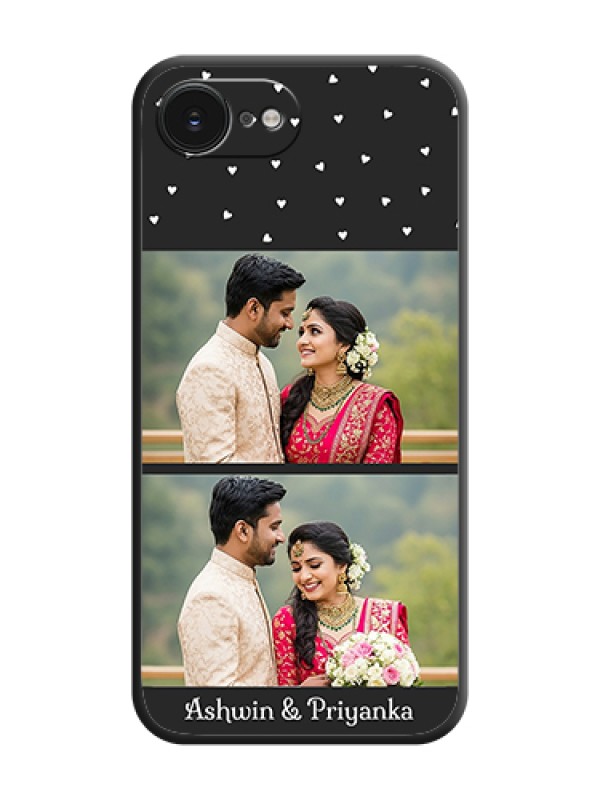 Custom Miniature Love Symbols with Name On Space Black Custom Soft Matte Mobile Back Cover - Apple iPhone 17e