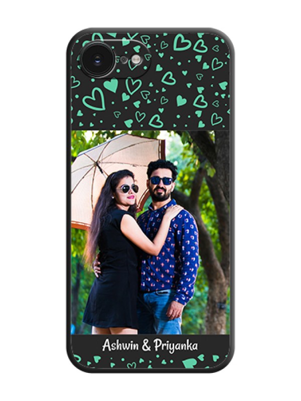Custom Sea Green Indefinite Love Pattern on Photo On Space Black Custom Soft Matte Mobile Back Cover - Apple iPhone 17e
