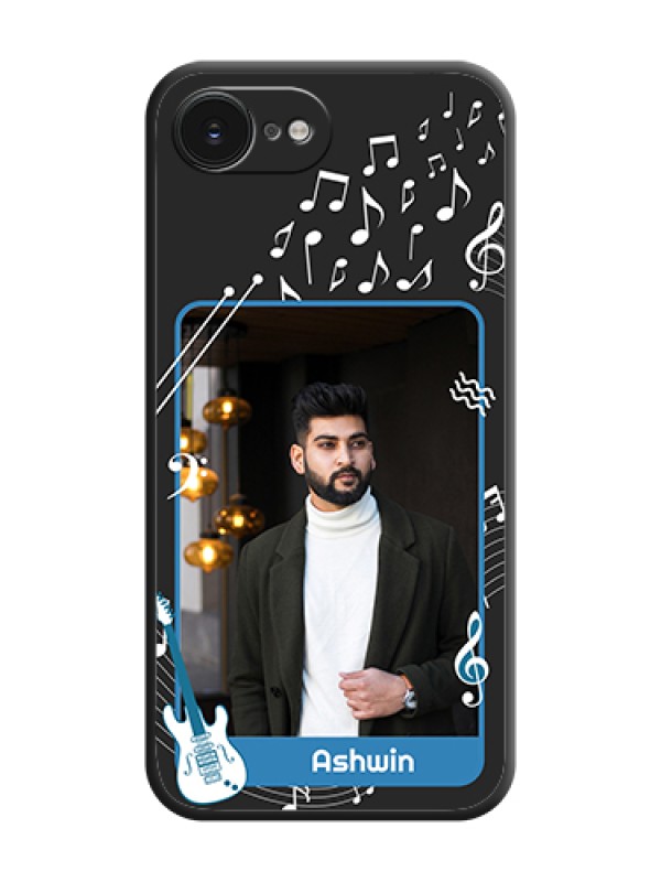 Custom Musical Theme Design with Text on Photo On Space Black Custom Soft Matte Mobile Back Cover - Apple iPhone 17e