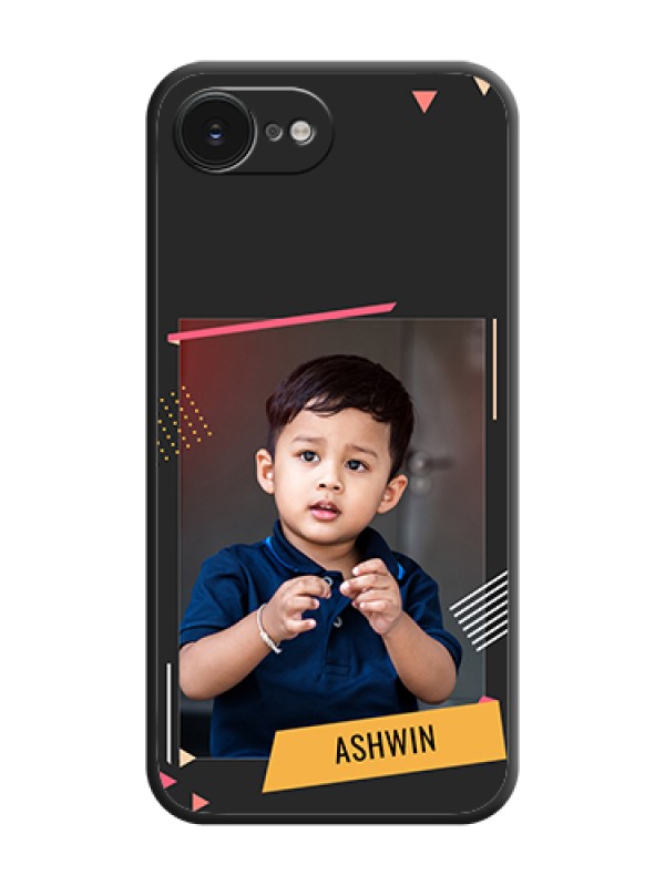 Custom Photo Frame with Triangle Small Dots on Photo On Space Black Custom Soft Matte Mobile Back Cover - Apple iPhone 17e