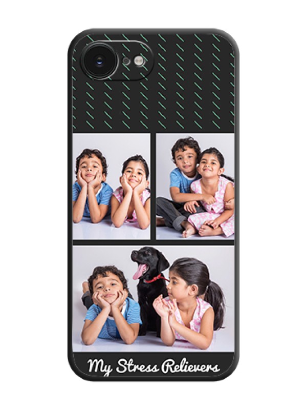Custom Cross Dotted Pattern with 2 Image Holder On Space Black Custom Soft Matte Mobile Back Cover - Apple iPhone 17e