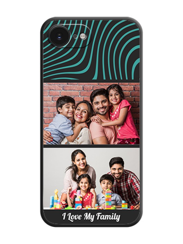 Custom Wave Pattern with 2 Image Holder On Space Black Custom Soft Matte Mobile Back Cover - Apple iPhone 17e