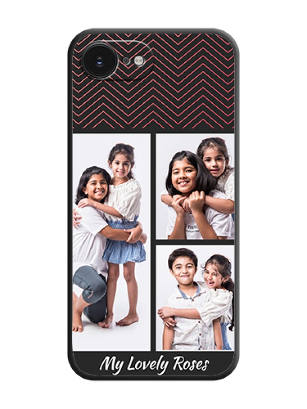 Custom Wave Pattern with 3 Image Holder On Space Black Custom Soft Matte Mobile Back Cover - Apple iPhone 17e