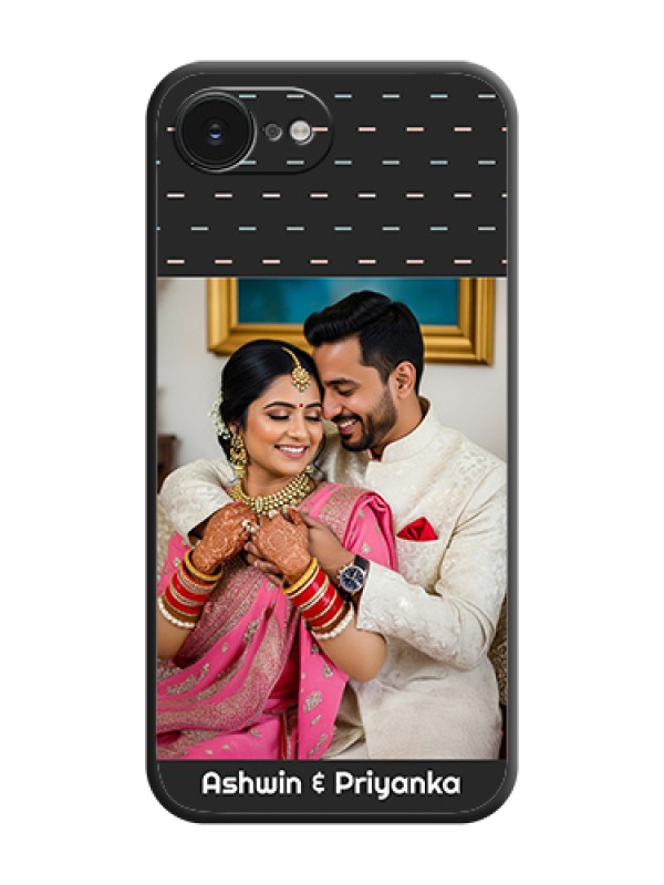 Custom Line Pattern Design with Text On Space Black Custom Soft Matte Mobile Back Cover - Apple iPhone 17e