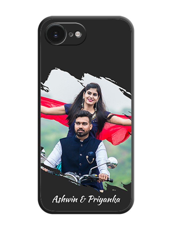 Custom Grunge Brush Strokes on Photo On Space Black Custom Soft Matte Mobile Back Cover - Apple iPhone 17e