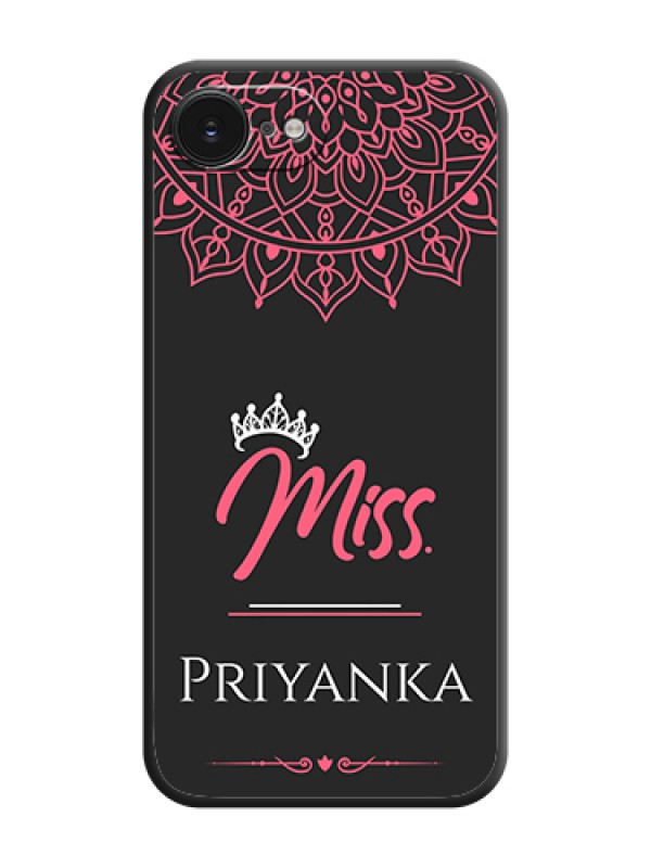 Custom Mrs Name with Floral Design On Space Black Custom Soft Matte Mobile Back Cover - Apple iPhone 17e