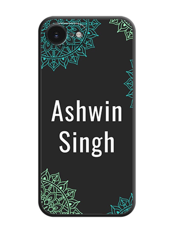Custom Your Name with Floral Design On Space Black Custom Soft Matte Mobile Back Cover - Apple iPhone 17e