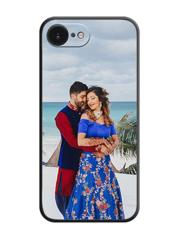 Custom Full Single Pic Upload On Space Black Custom Soft Matte Mobile Back Cover - Apple iPhone 17e