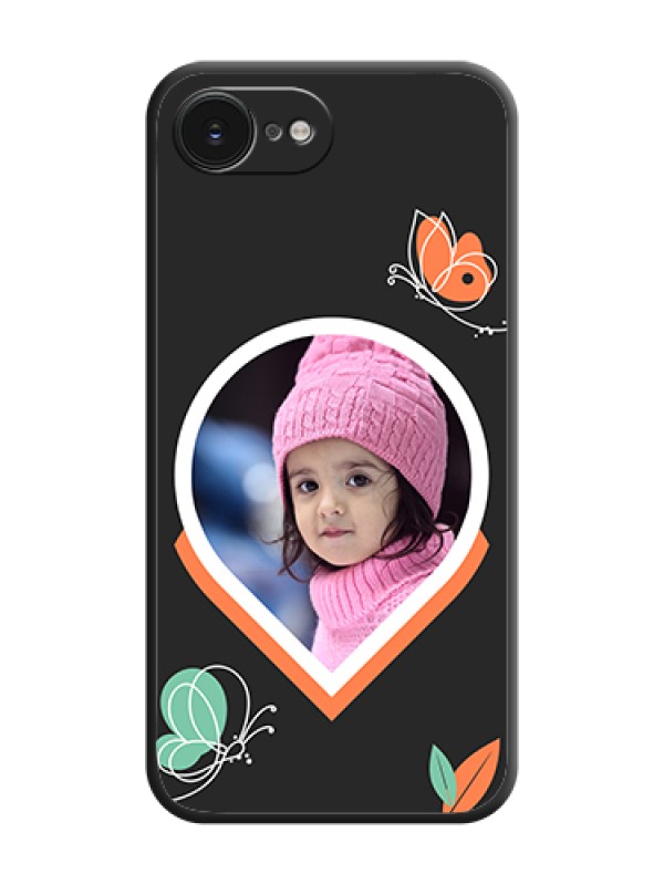 Custom Upload Pic With Simple Butterly Design On Space Black Custom Soft Matte Mobile Back Cover - Apple iPhone 17e