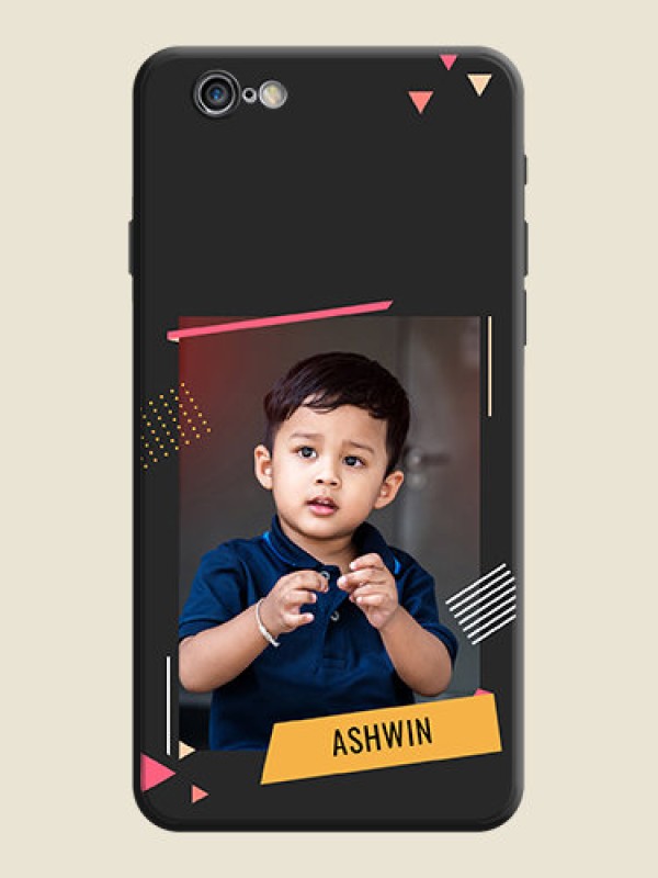 Custom Photo Frame with Triangle Small Dots - Photo on Space Black Soft Matte Back Cover - iPhone 6