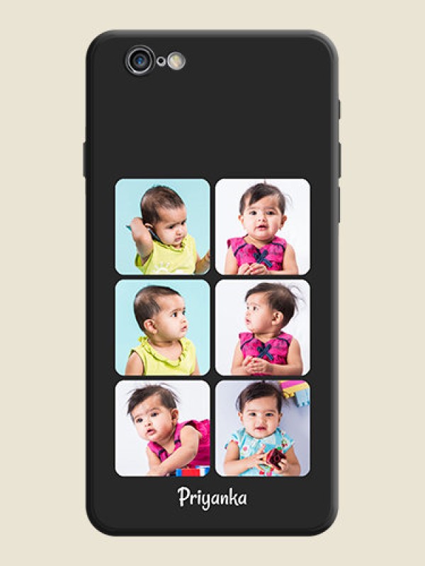 Custom Floral Art with 6 Image Holder - Photo on Space Black Soft Matte Mobile Case - iPhone 6