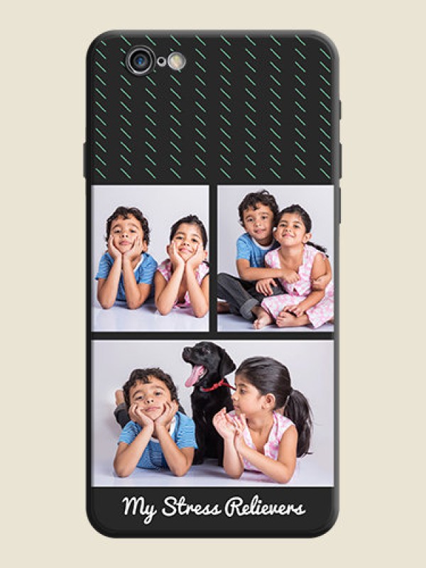 Custom Cross Dotted Pattern with 2 Image Holder  on Personalised Space Black Soft Matte Cases - iPhone 6