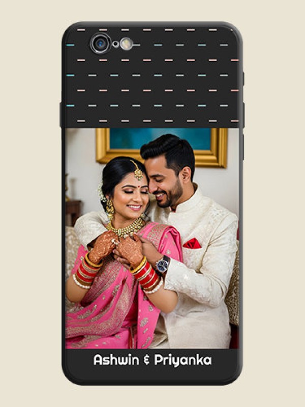 Custom Line Pattern Design with Text on Space Black Custom Soft Matte Phone Back Cover - iPhone 6