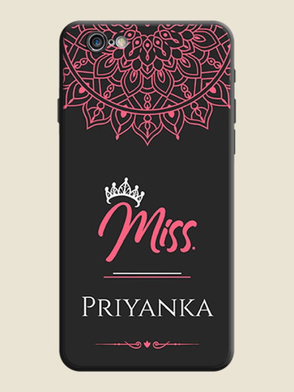 Custom Mrs Name with Floral Design on Space Black Personalized Soft Matte Phone Covers - iPhone 6