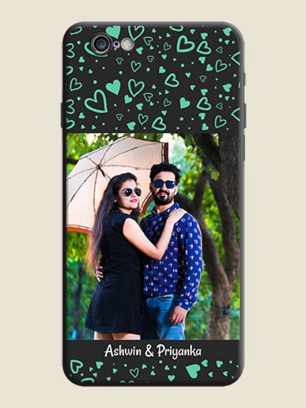 Custom Sea Green Indefinite Love Pattern - Photo on Space Black Soft Matte Mobile Cover - iPhone 6S Plus
