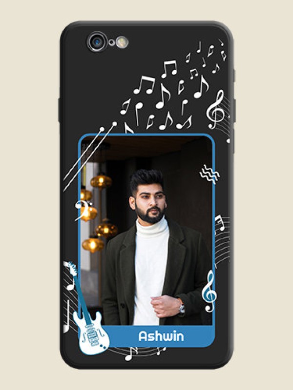 Custom Musical Theme Design with Text - Photo on Space Black Soft Matte Mobile Case - iPhone 6S