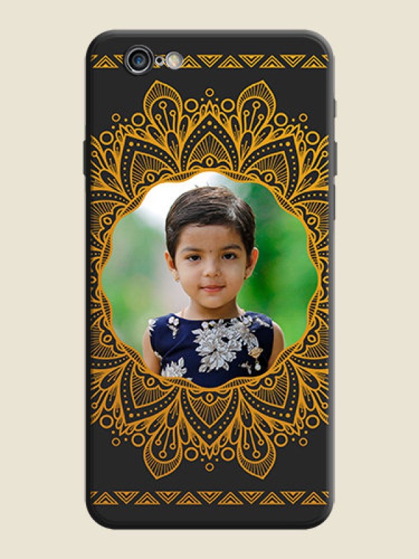 Custom Round Image with Floral Design - Photo on Space Black Soft Matte Mobile Cover - iPhone 6S