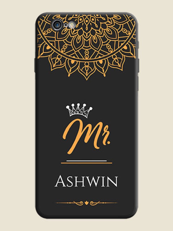 Custom Mr Name with Floral Design  on Personalised Space Black Soft Matte Cases - iPhone 6S