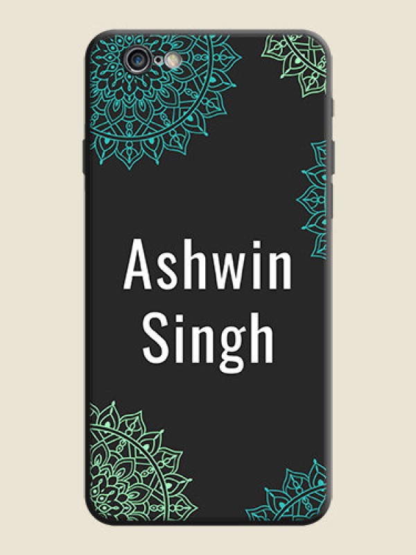 Custom Your Name with Floral Design on Space Black Custom Soft Matte Back Cover - iPhone 6S