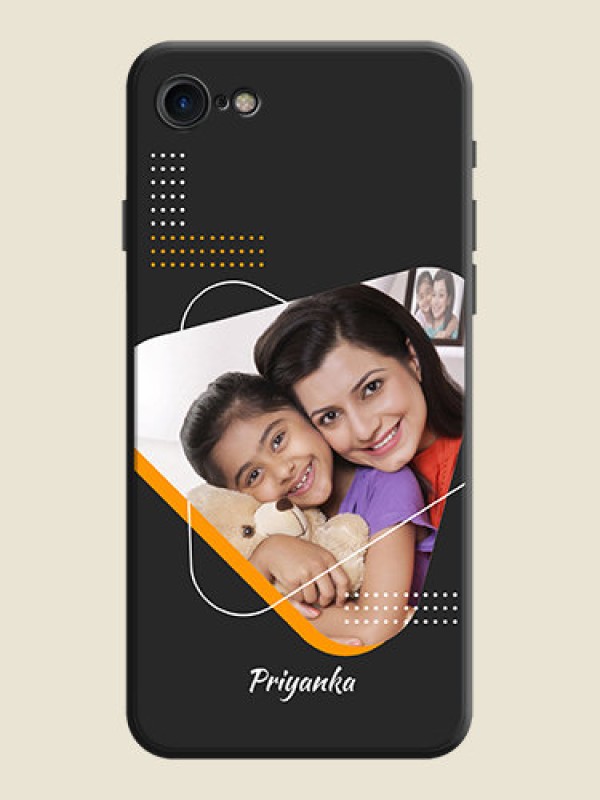 Custom Yellow Triangle - Photo on Space Black Soft Matte Phone Cover - iPhone 7