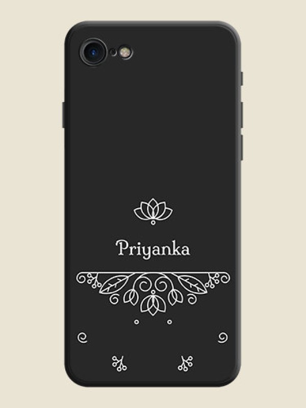 Custom Lotus Garden Custom Text On Space Black Personalized Soft Matte Phone Covers -Apple Iphone 7