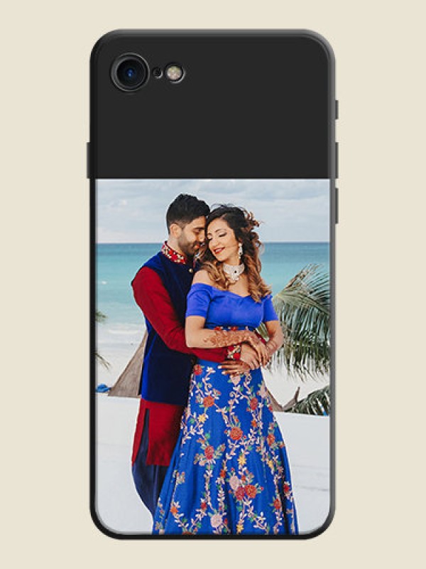 Custom Image Upload With Space Black Color On Custom Soft Matte Mobile Back Cover - iPhone 7