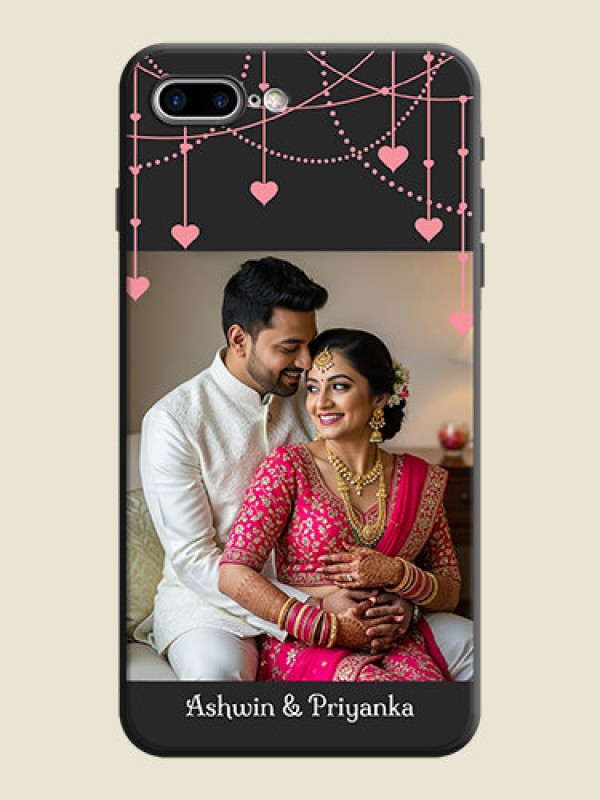 Custom Pink Love Hangings with Text on Space Black Custom Soft Matte Back Cover - iPhone 8 Plus