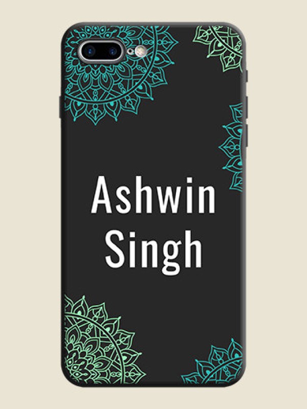 Custom Your Name with Floral Design on Space Black Custom Soft Matte Back Cover - iPhone 8 Plus