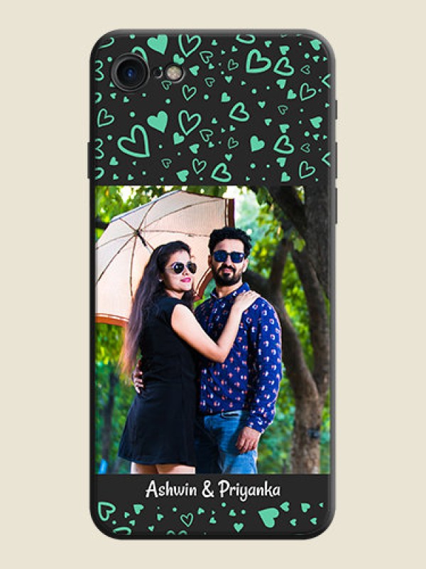 Custom Sea Green Indefinite Love Pattern - Photo on Space Black Soft Matte Mobile Cover - iPhone 8