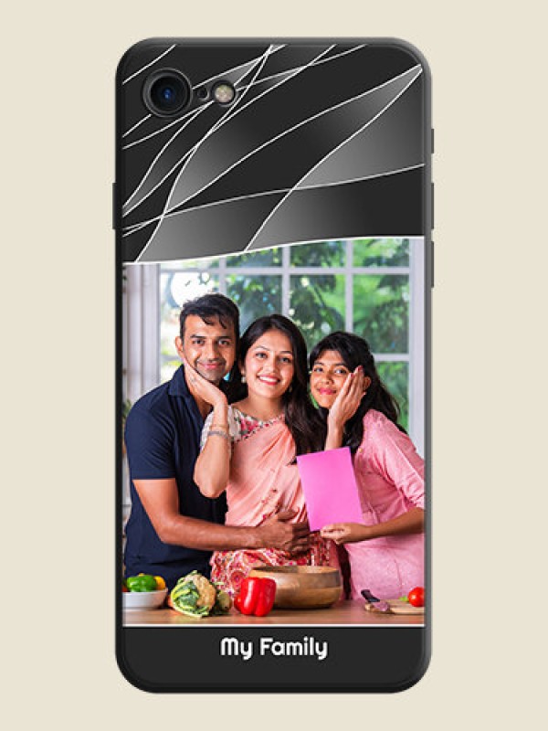 Custom Mixed Wave Lines - Photo on Space Black Soft Matte Mobile Cover - iPhone 8