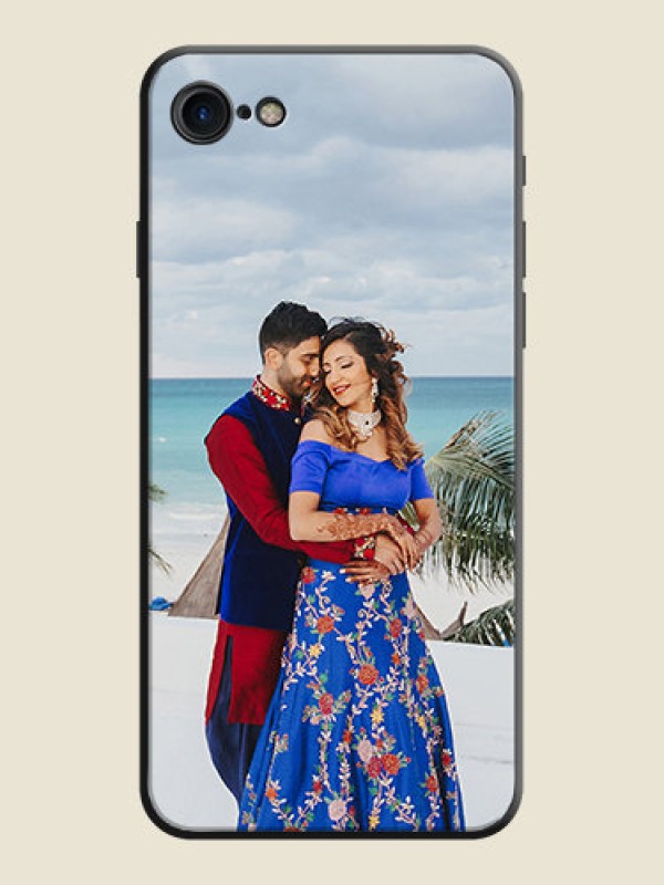 Custom Full Single Pic Upload On Space Black Personalized Soft Matte Phone Covers -Apple Iphone 8