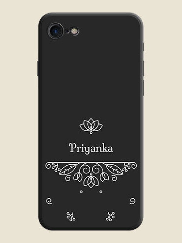 Custom Lotus Garden Custom Text On Space Black Personalized Soft Matte Phone Covers -Apple Iphone 8