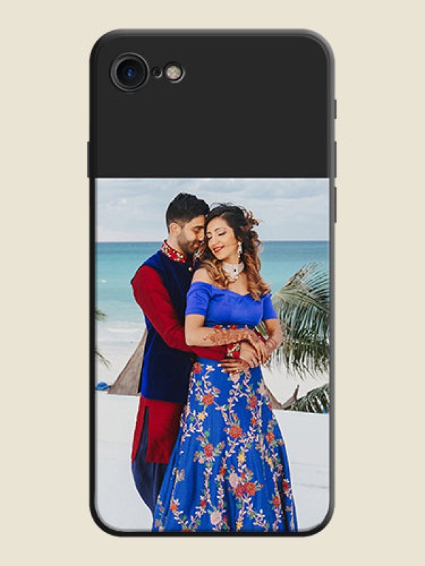 Custom Image Upload With Space Black Color On Custom Soft Matte Mobile Back Cover - iPhone 8