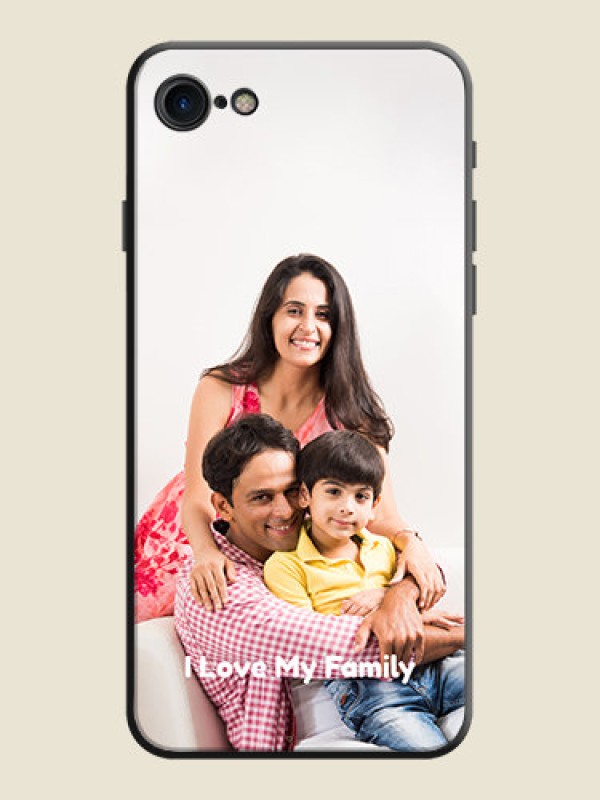 Custom Full Single Pic Upload With Text On Space Black Personalized Soft Matte Phone Covers -Apple Iphone Se 2020