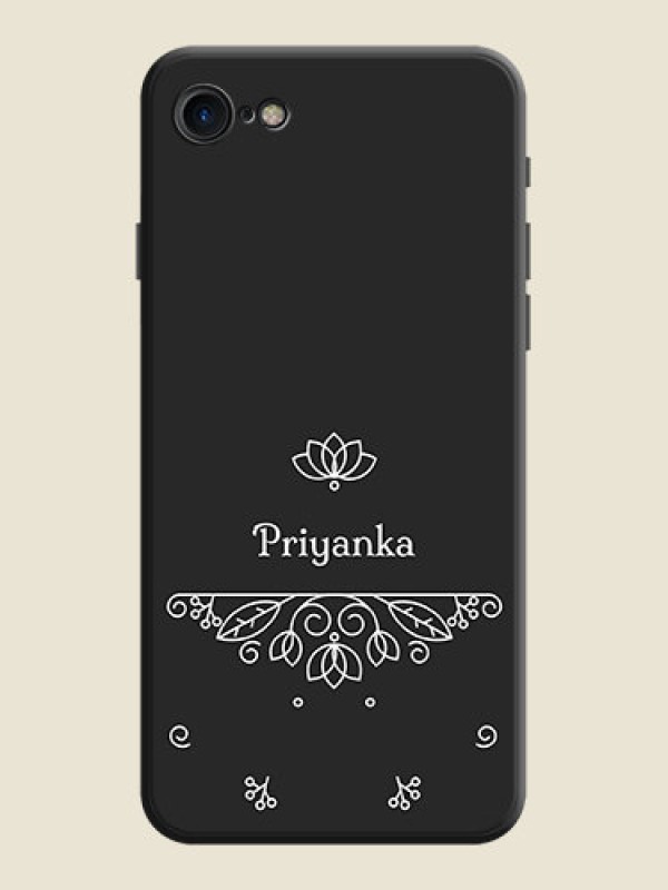 Custom Lotus Garden Custom Text On Space Black Personalized Soft Matte Phone Covers -Apple Iphone Se 2020