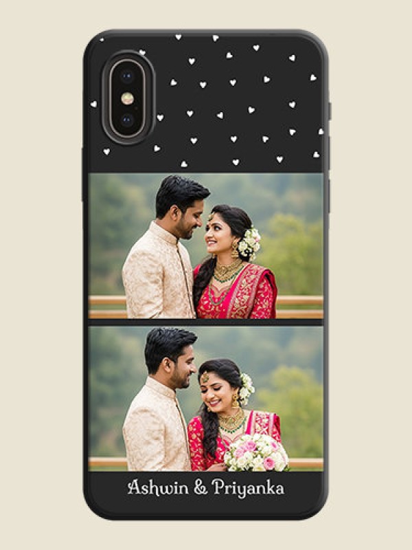 Custom Miniature Love Symbols with Name on Space Black Custom Soft Matte Back Cover - iPhone X