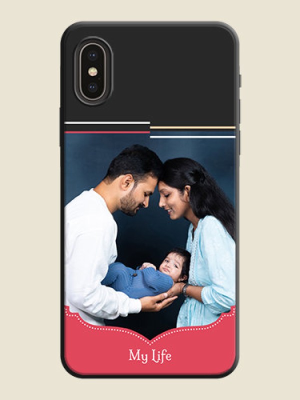 Custom Classic Plain Design with Name - Photo on Space Black Soft Matte Phone Cover - iPhone X