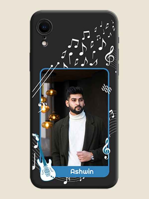 Custom Musical Theme Design with Text - Photo on Space Black Soft Matte Mobile Case - iPhone XR