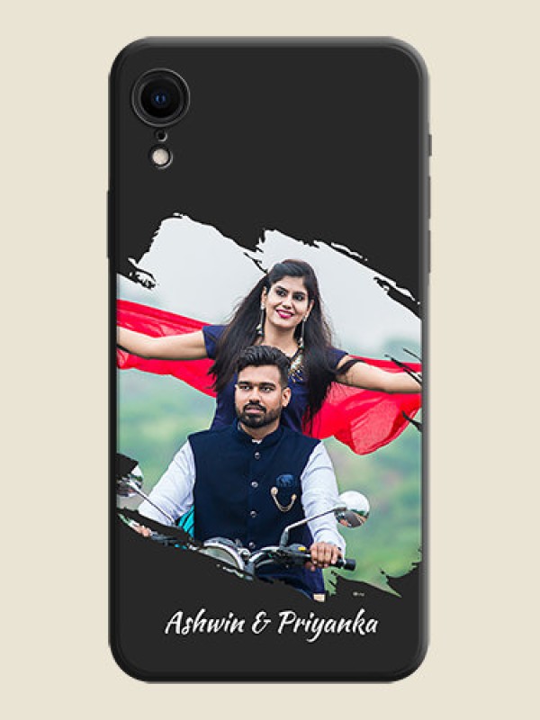 Custom Grunge Brush Strokes - Photo on Space Black Soft Matte Back Cover - iPhone XR