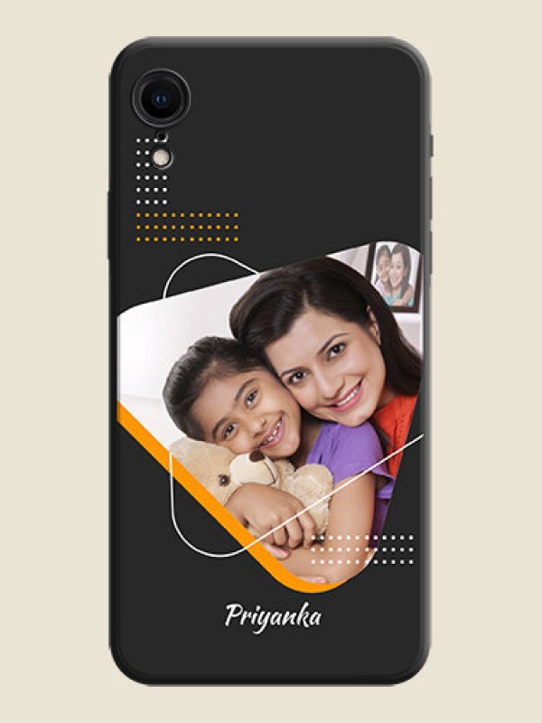 Custom Yellow Triangle - Photo on Space Black Soft Matte Phone Cover - iPhone XR