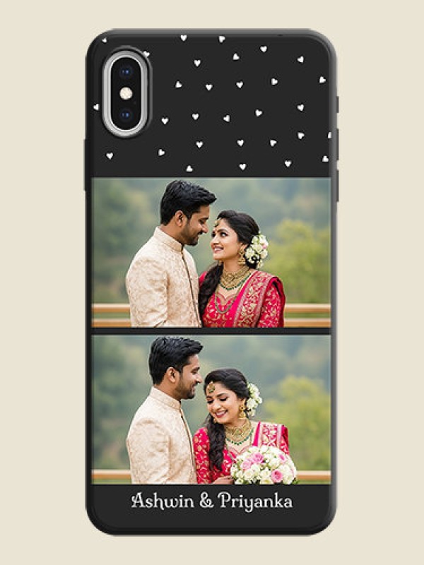 Custom Miniature Love Symbols with Name on Space Black Custom Soft Matte Back Cover - iPhone XS Max